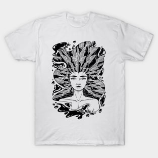 Crystals Line Art Illustration T-Shirt